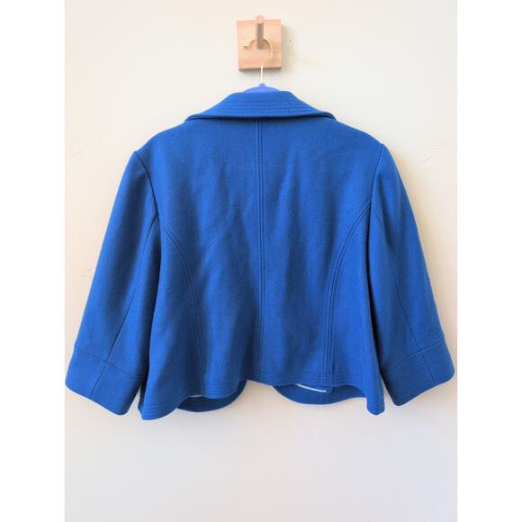 Boden Topstitch Open Cropped Jacket in Blue Size 16 - Picture 4 of 4